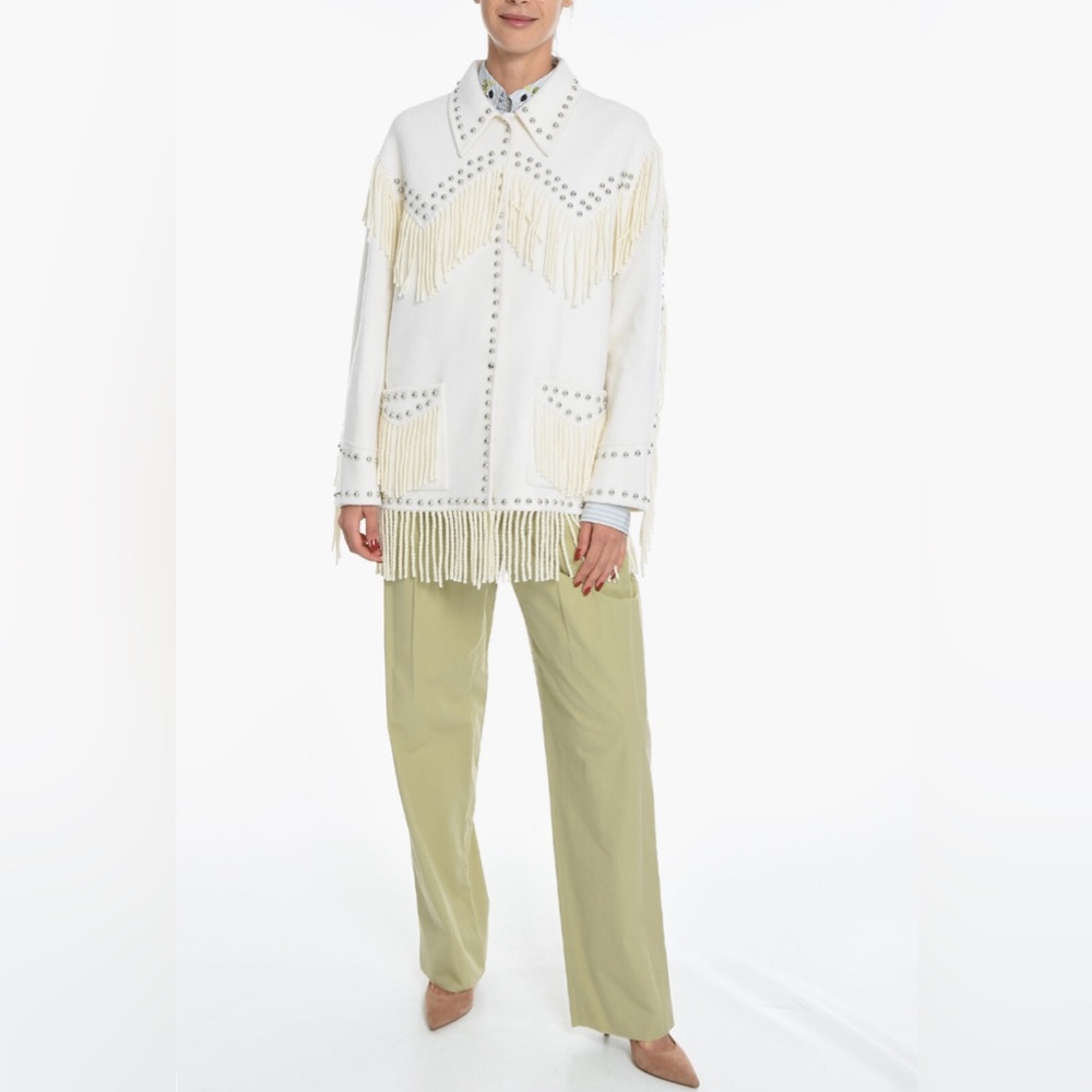 Parosh Western Fringe Stud Jacket
